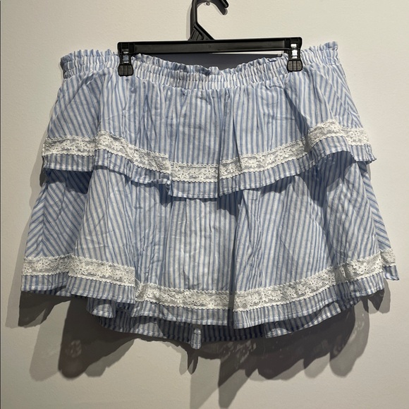 wild fable Pants - Wild Fable Women’sTiered Lace Trim Mini a-Line Skort Light Blue XXL NWT